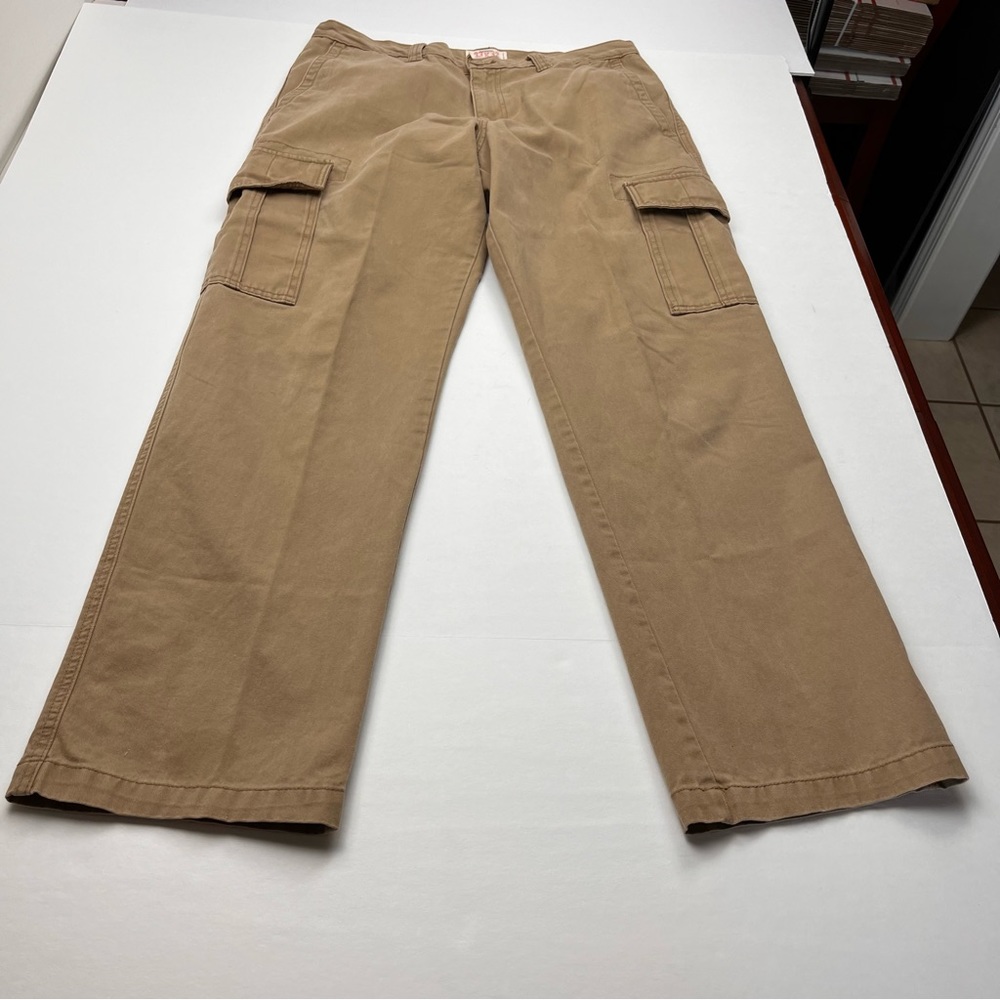 Old Navy Men Size 33 x 32 Loose Cargo Khaki Pants American Twill Streetwear FLAW